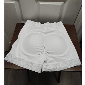 Hey Girl NWT Size Large White Butt Lifter Shapewear Lace Trim Panty Shorts